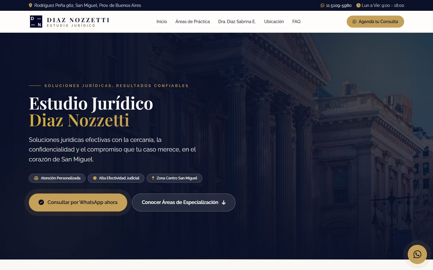Prototipo en desarrollo: estudio jurídico Diaz Nozzetti en San Miguel
