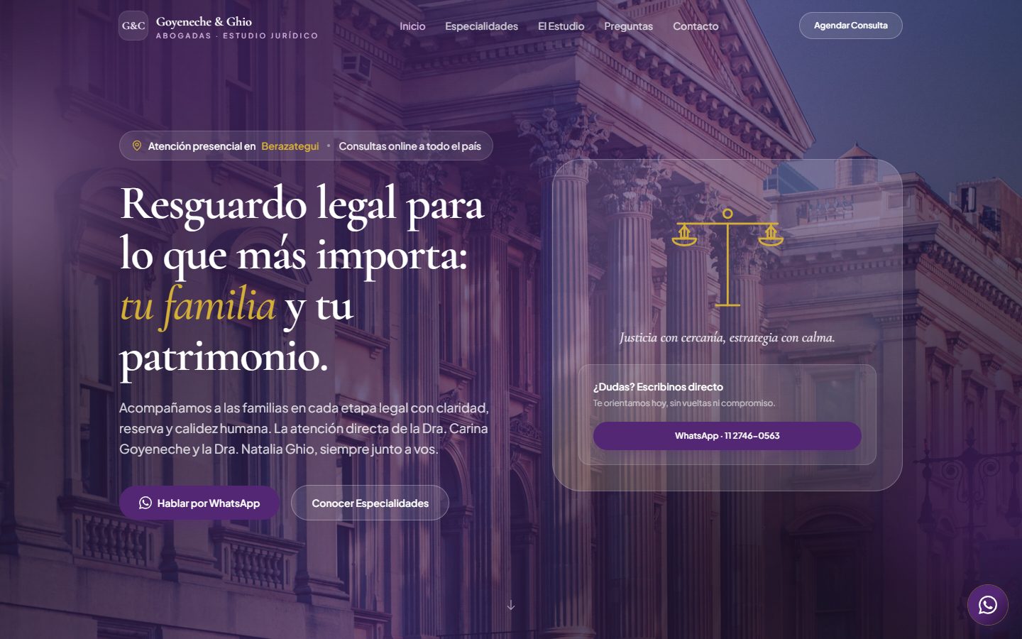 Prototipo en desarrollo: Goyeneche y Ghio, estudio jurídico en Berazategui