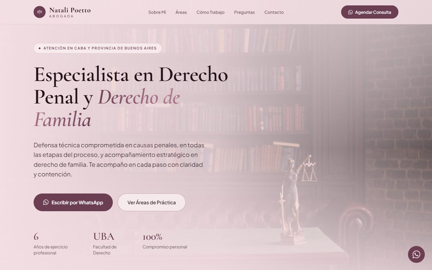 Prototipo en desarrollo: Natali Poetto, abogada penal y de familia en CABA y PBA
